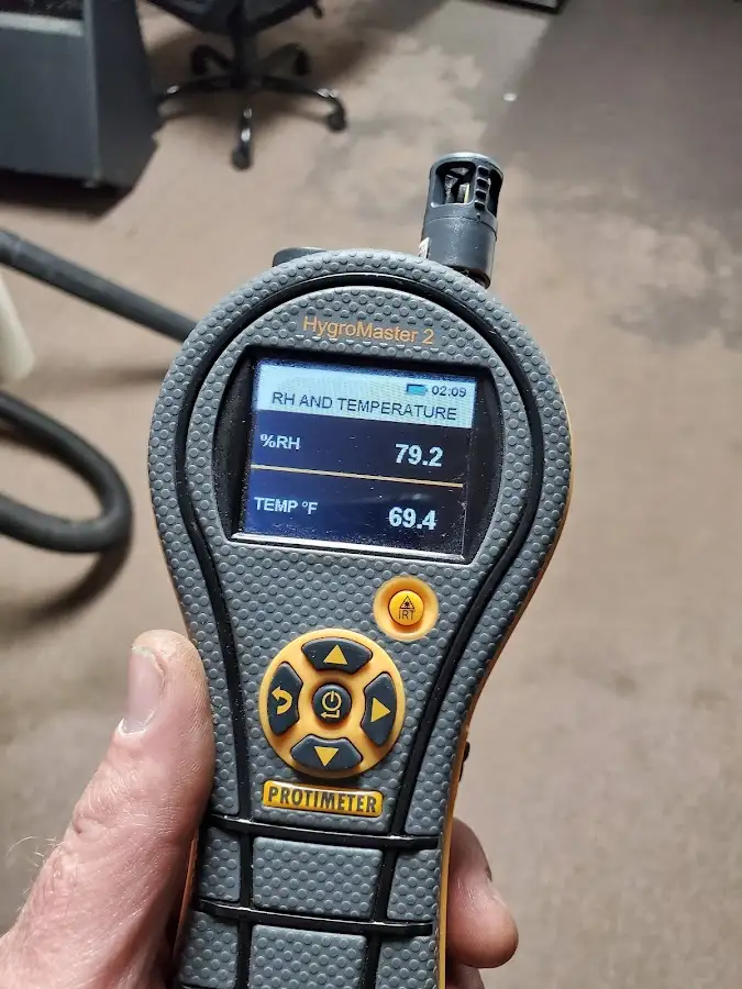 Moisture meter humidity assessment for Fire & Smoke Damage Restoration in Poland
